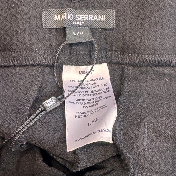 Mario Serrano Italy Black Ribbed Textured Straight‎ Leg Pants Womens Size 6 - Picture 5 of 5
